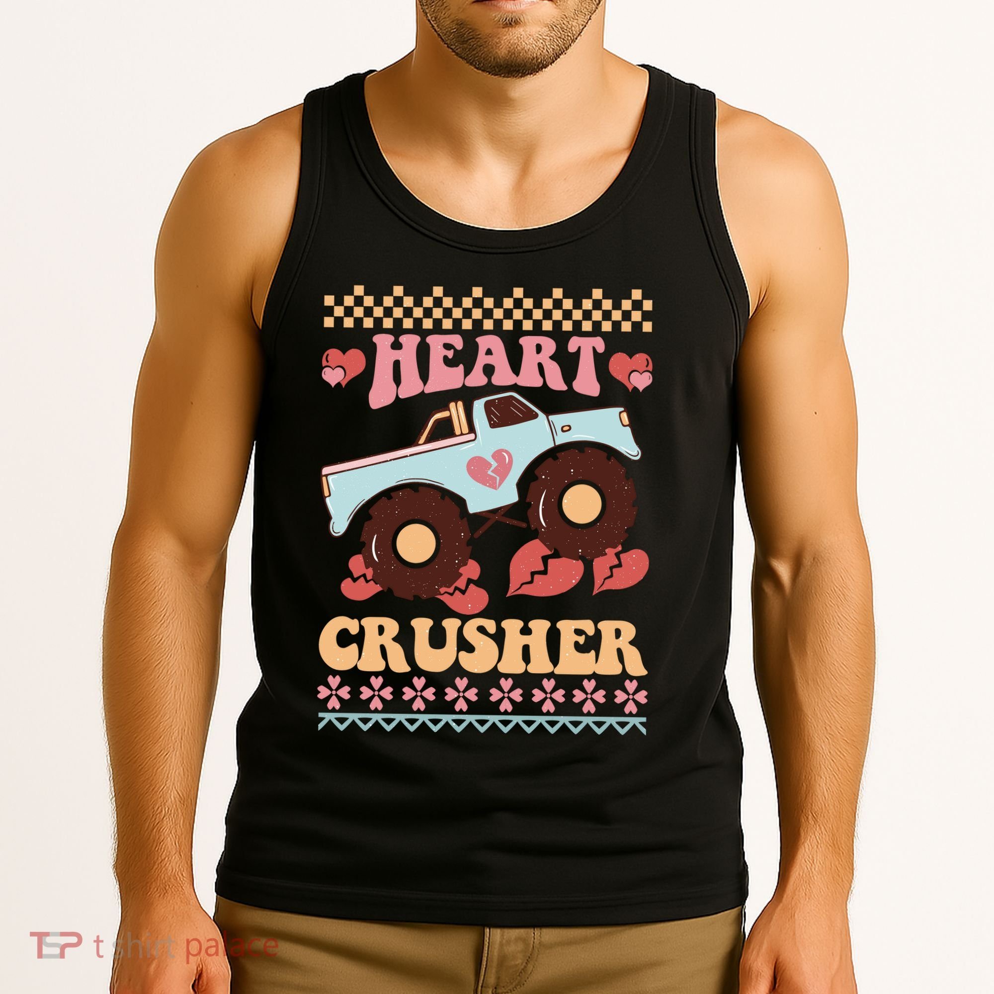Valentine's Day Funny Heart Crusher Ugly Sweater Tank Top