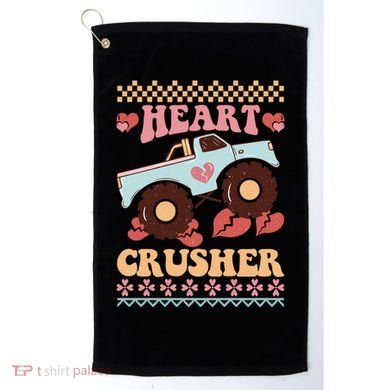 Valentine's Day Funny Heart Crusher Ugly Sweater Golf Towel