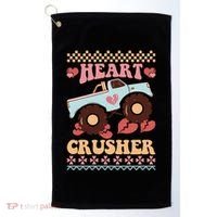 Valentine's Day Funny Heart Crusher Ugly Sweater Golf Towel thumb 0