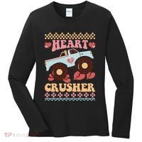 Valentine's Day Funny Heart Crusher Ugly Sweater Women's Long Sleeve Shirt thumb 0