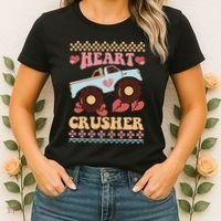 Valentine's Day Funny Heart Crusher Ugly Sweater Women's T-Shirt thumb 2