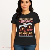 Valentine's Day Funny Heart Crusher Ugly Sweater Women's T-Shirt thumb 4