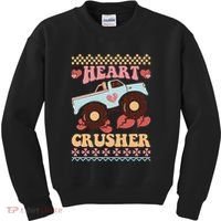 Valentine's Day Funny Heart Crusher Ugly Sweater Kids Sweatshirt thumb 0