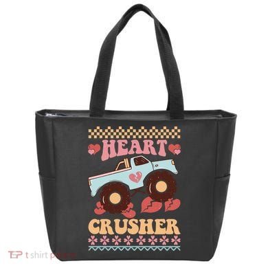 Valentine's Day Funny Heart Crusher Ugly Sweater Tote Bag