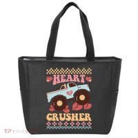 Valentine's Day Funny Heart Crusher Ugly Sweater Tote Bag thumb 0