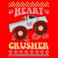 Valentine's Day Funny Heart Crusher Ugly Sweater Santa Hat thumb 1