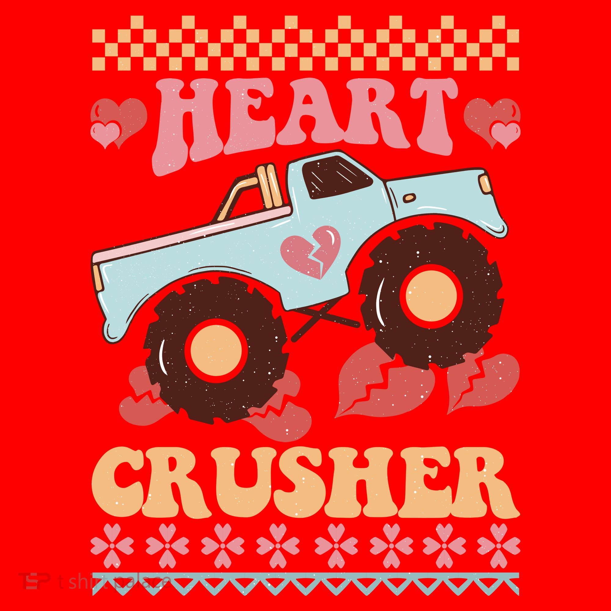 Valentine's Day Funny Heart Crusher Ugly Sweater Santa Hat