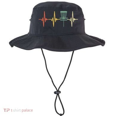 Vintage Disc Golf Retro Heartbeat Gift Disc Golf Bucket Hat