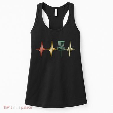 Vintage Disc Golf Retro Heartbeat Gift Disc Golf Women's Tank Top