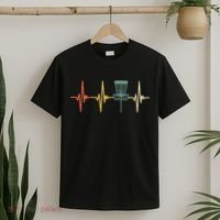 Vintage Disc Golf Retro Heartbeat Gift Disc Golf T-Shirt thumb 2