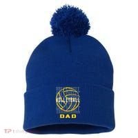 Volleyball Dad Great Gift Pom Pom 12in Knit Beanie thumb 0