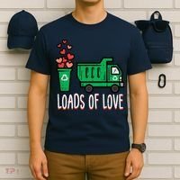 Valentines Day Garbage Truck Loads Of Love T-Shirt thumb 6
