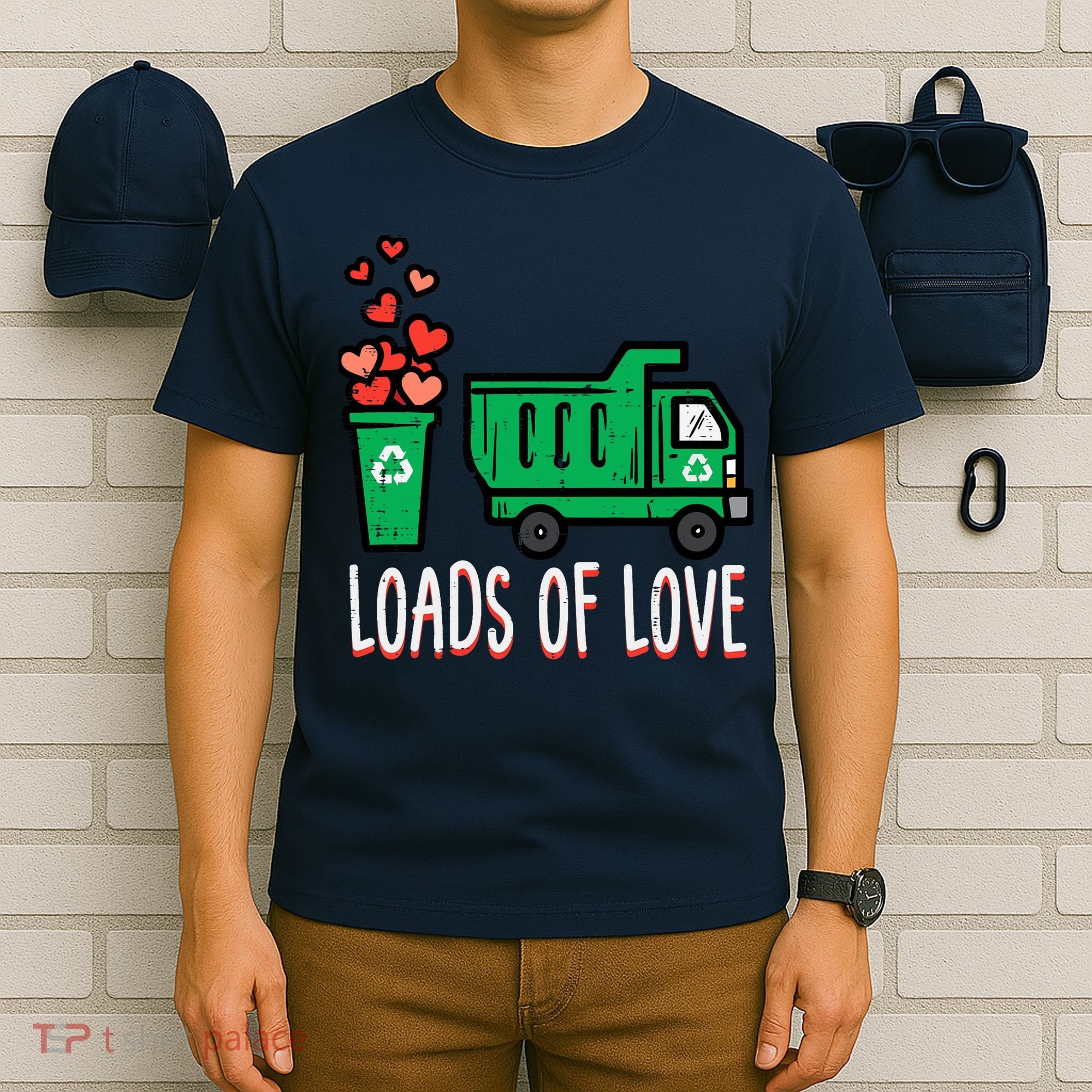 Valentines Day Garbage Truck Loads Of Love T-Shirt
