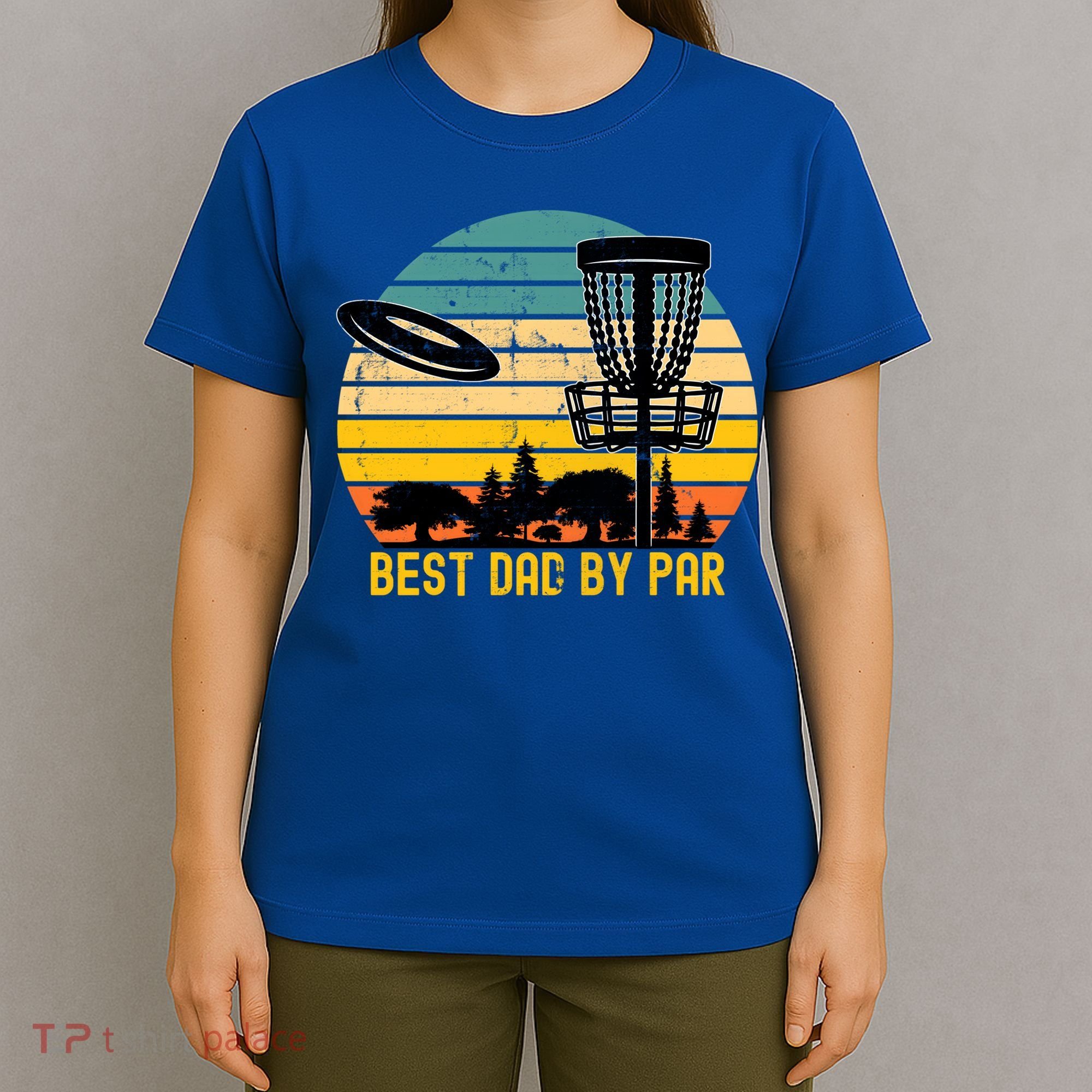 Vintage Disc Golf Dad Present Best Dad By Par Disk Golf Gift T-Shirt