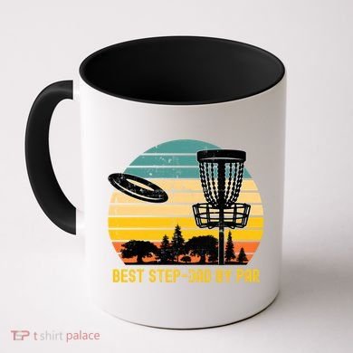 Vintage Disc Golf Dad Present Best Stepdad By Par Disk Golf Gift Coffee Mug