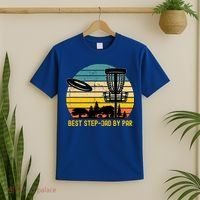 Vintage Disc Golf Dad Present Best Stepdad By Par Disk Golf Gift T-Shirt thumb 2
