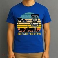 Vintage Disc Golf Dad Present Best Stepdad By Par Disk Golf Gift T-Shirt thumb 3
