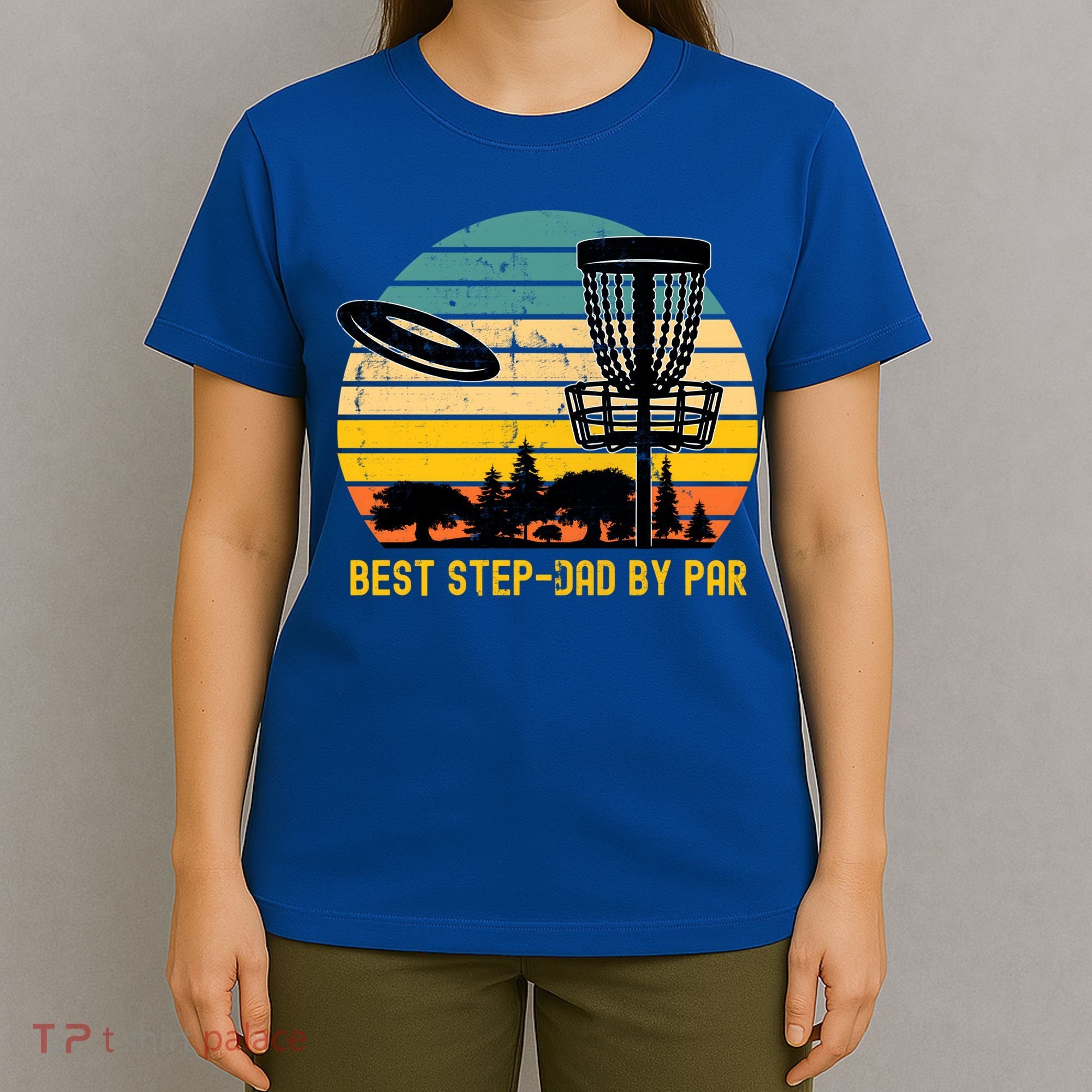 Vintage Disc Golf Dad Present Best Stepdad By Par Disk Golf Gift T-Shirt