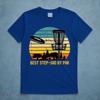 Vintage Disc Golf Dad Present Best Stepdad By Par Disk Golf Gift T-Shirt thumb 5