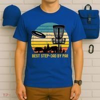 Vintage Disc Golf Dad Present Best Stepdad By Par Disk Golf Gift T-Shirt thumb 6