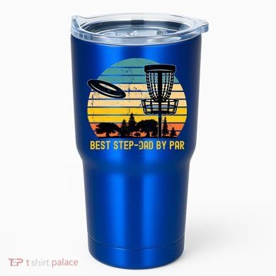 Vintage Disc Golf Dad Present Best Stepdad By Par Disk Golf Gift Tumbler