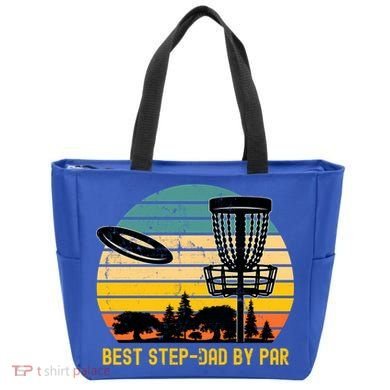 Vintage Disc Golf Dad Present Best Stepdad By Par Disk Golf Gift Tote Bag