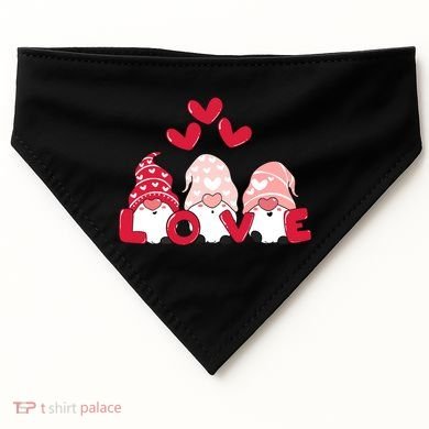 Valentines Day Gnomes USA-Made Doggie Bandana