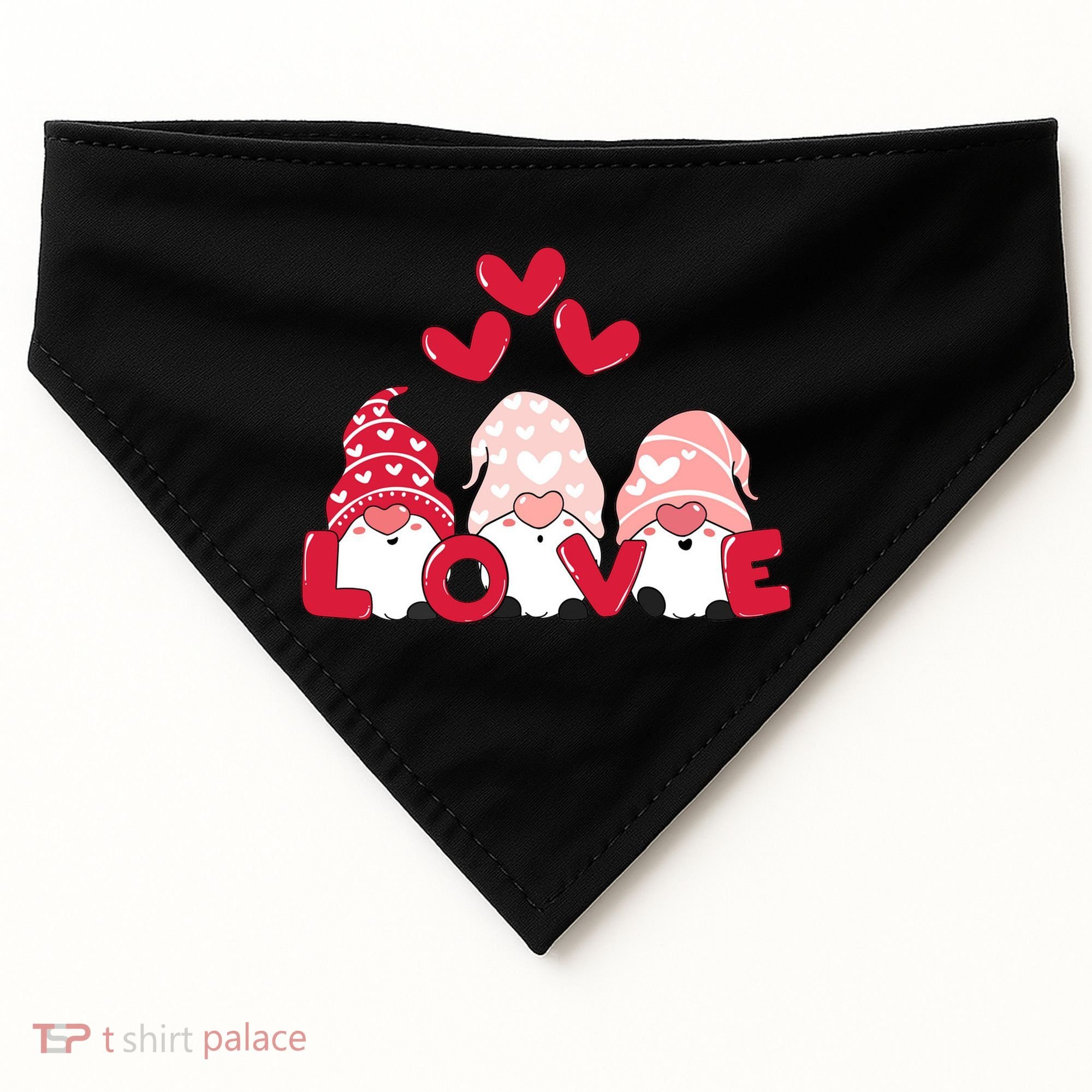 Valentines Day Gnomes USA-Made Doggie Bandana