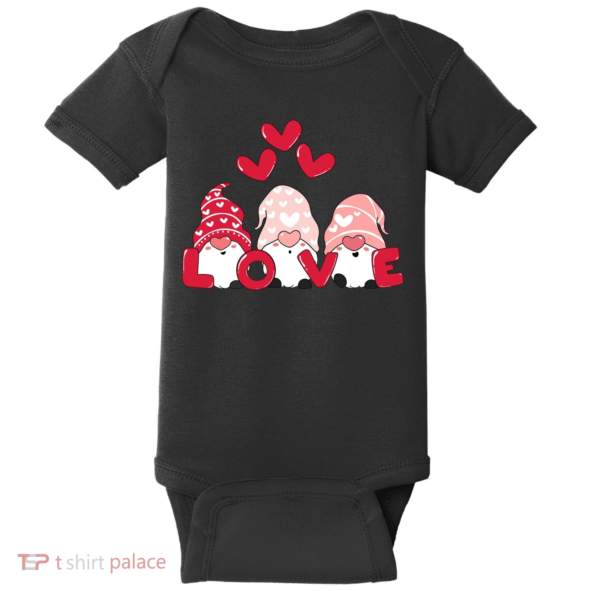 Valentines Day Gnomes Baby Bodysuit