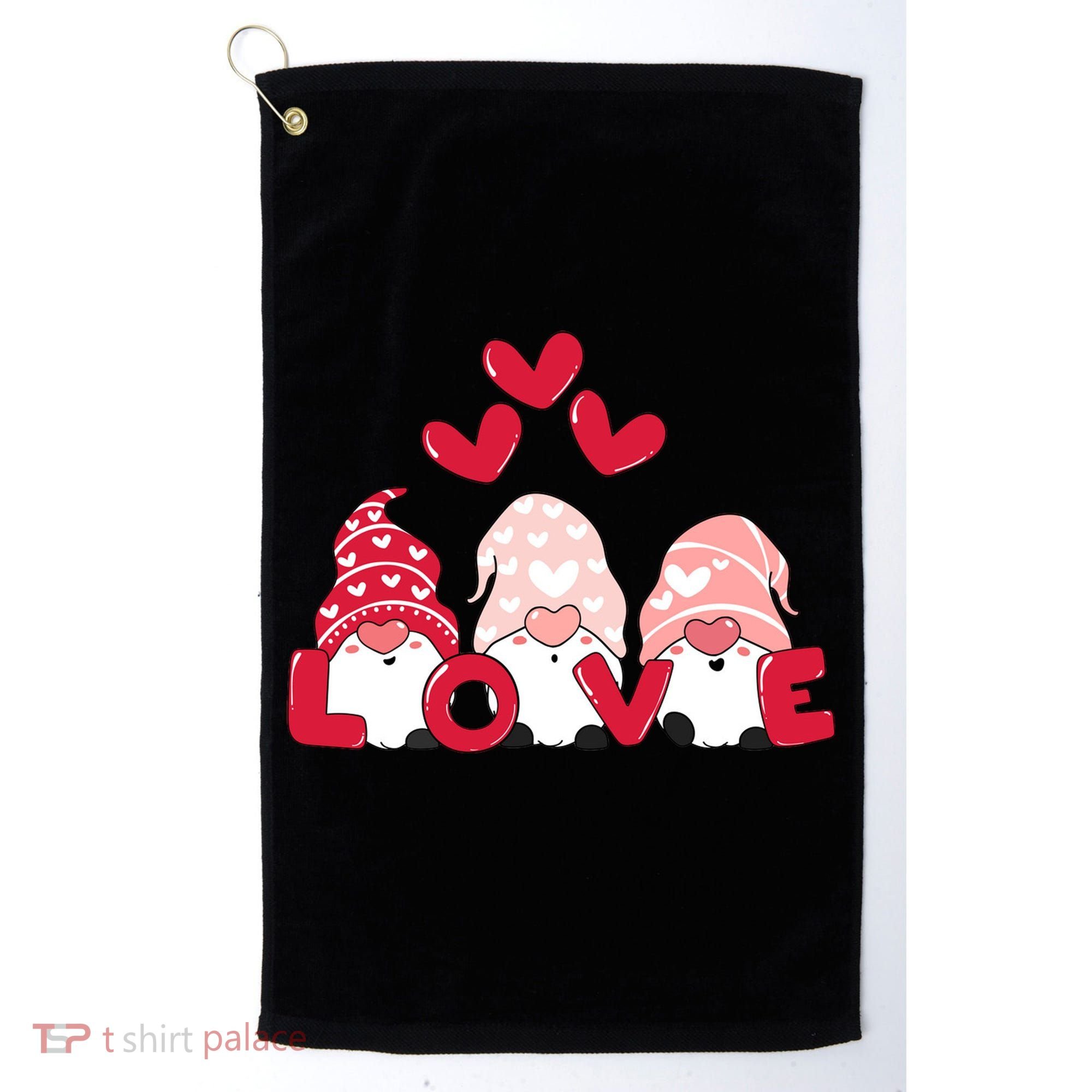 Valentines Day Gnomes Golf Towel