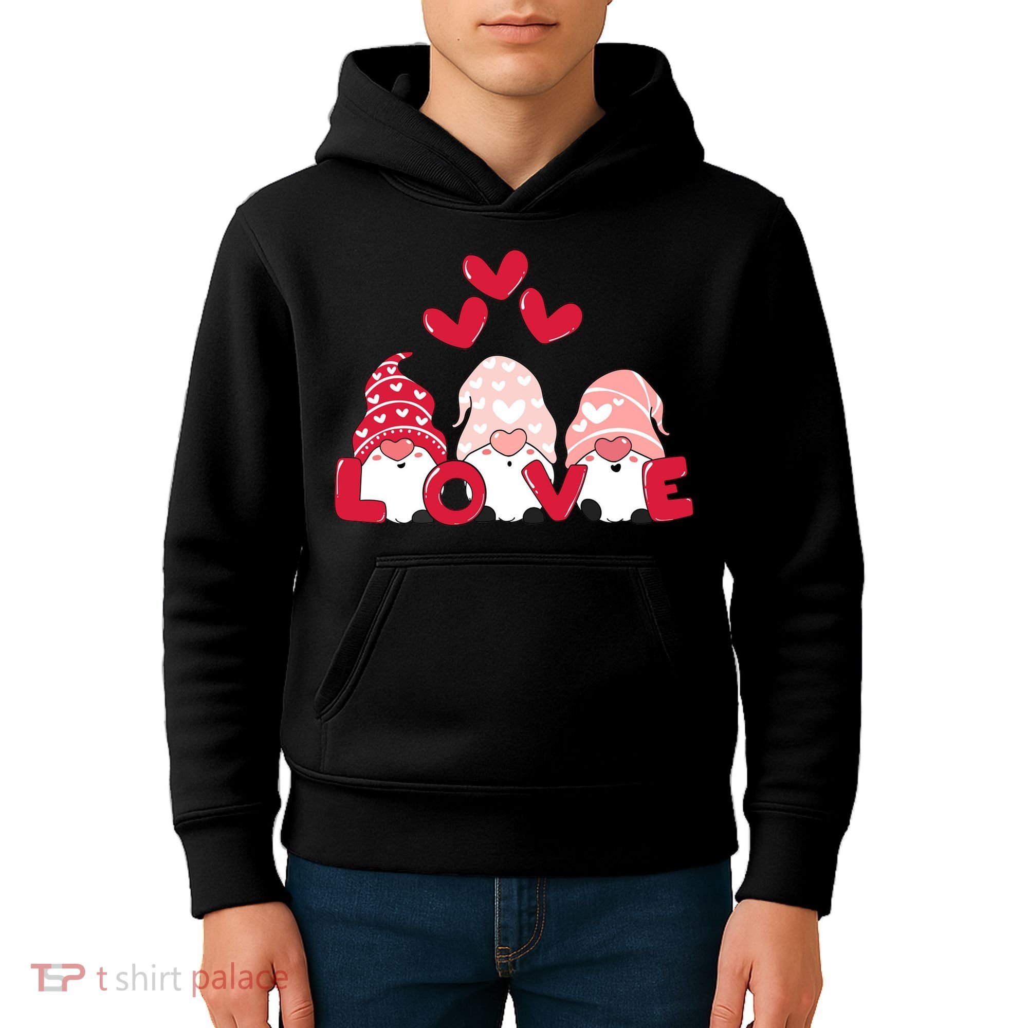 Valentines Day Gnomes Kids Hoodie