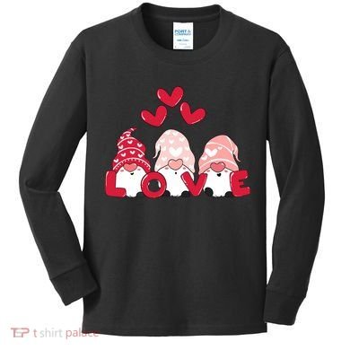Valentines Day Gnomes Kids Long Sleeve Shirt