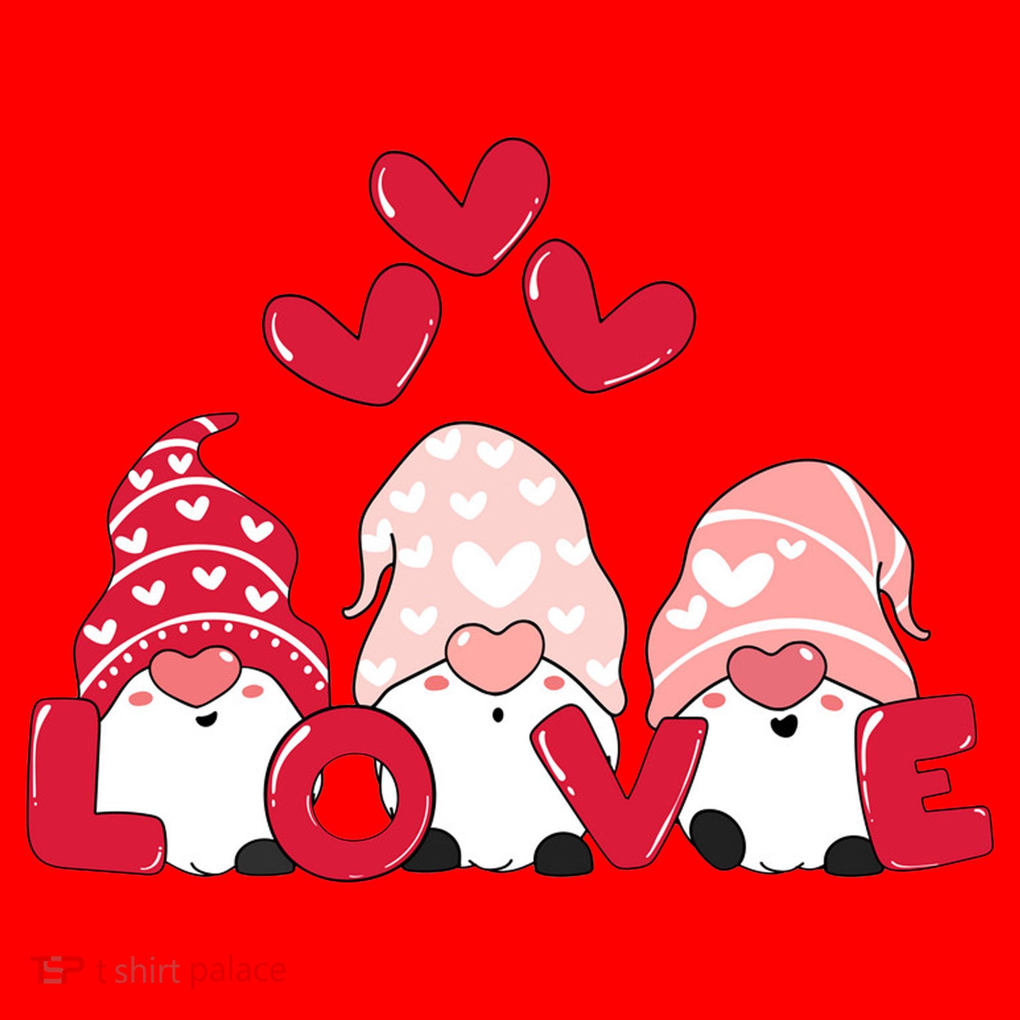 Valentines Day Gnomes Santa Hat