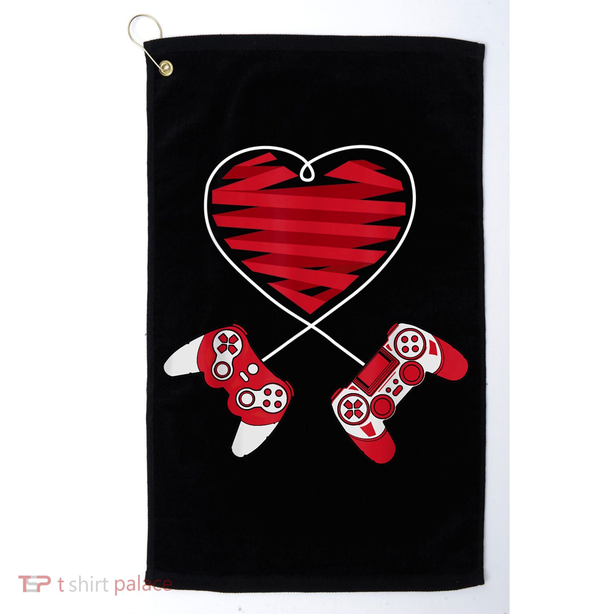 Valentines Day Gamer Shirt Controller Kids Boys Valentine Golf Towel