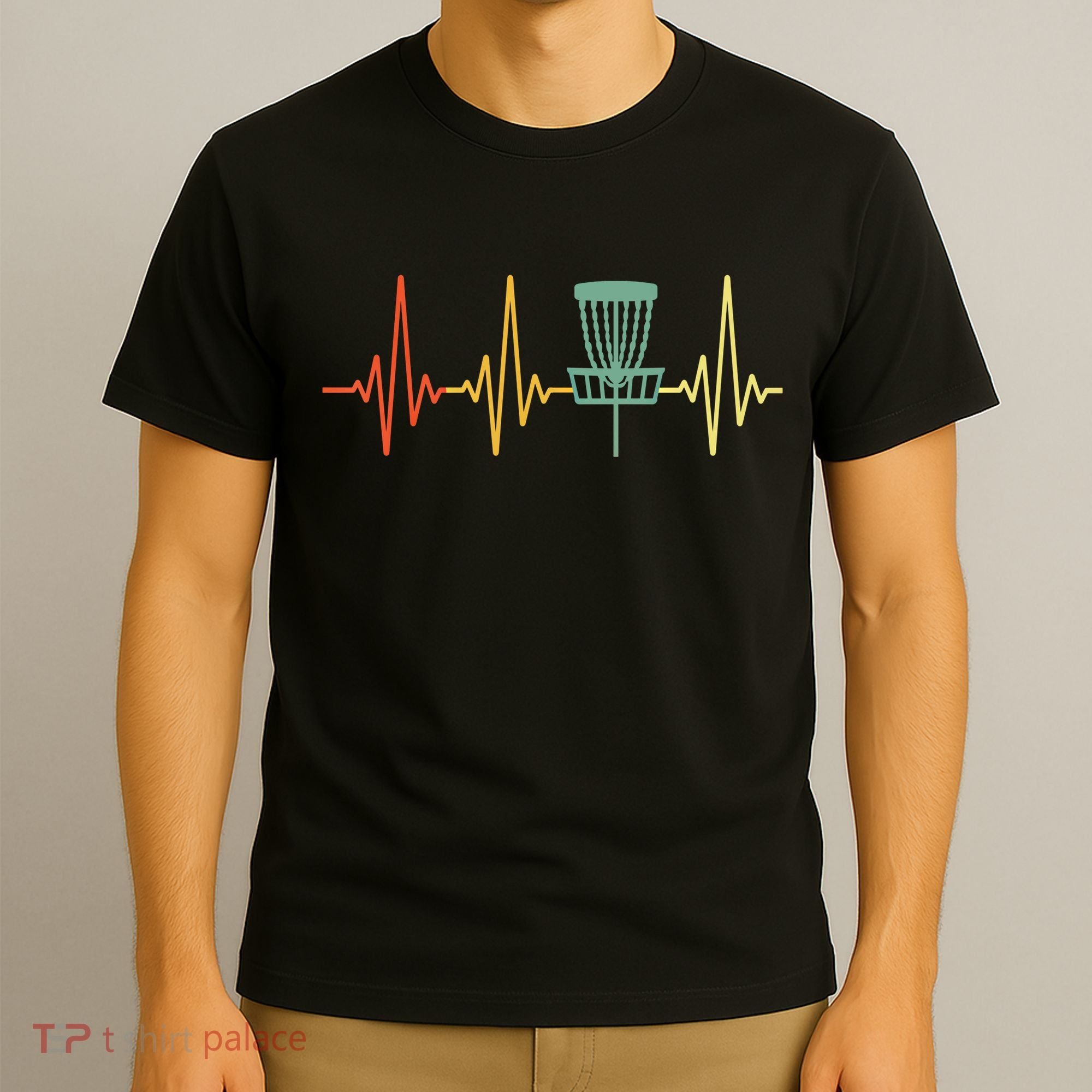 Vintage Disc Golf Retro Heartbeat Gift Disc Golf Gift T-Shirt