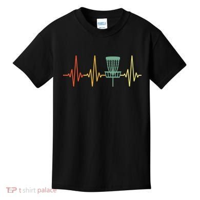 Vintage Disc Golf Retro Heartbeat Gift Disc Golf Gift Kids T-Shirt