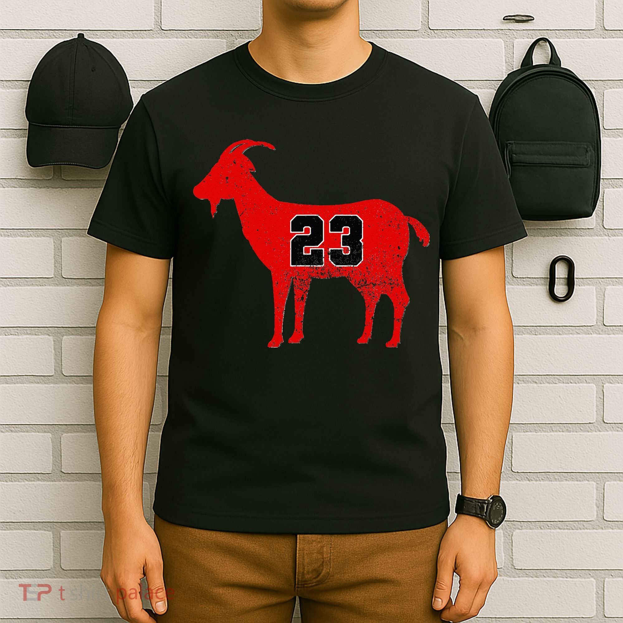 Vintage Distressed GOAT 23 Apparel Short Sleeve T-Shirt