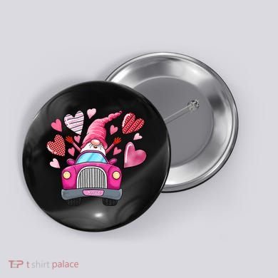 Valentines Day Gnome Heart Truck Button