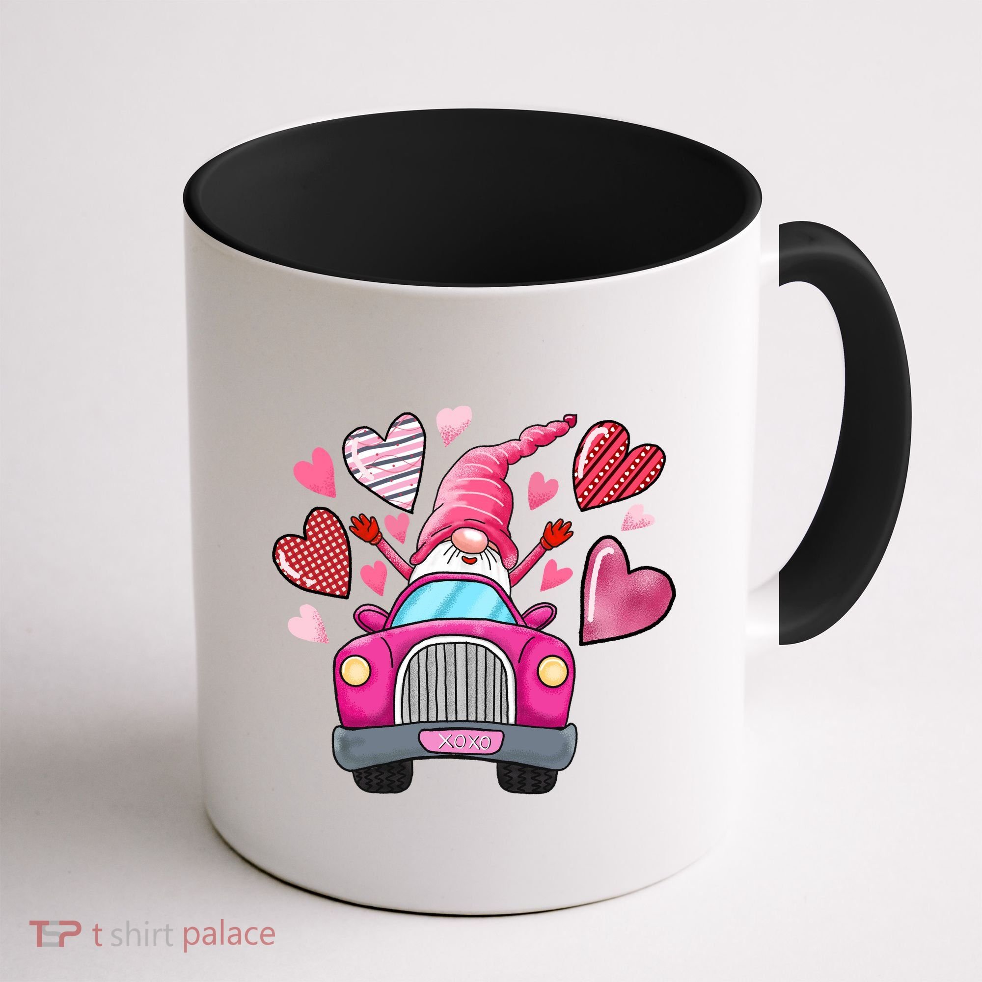 Valentines Day Gnome Heart Truck Coffee Mug