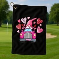 Valentines Day Gnome Heart Truck Golf Towel thumb 1