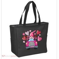 Valentines Day Gnome Heart Truck Tote Bag thumb 2