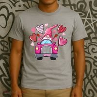 Valentines Day Gnome Heart Truck T-Shirt thumb 3