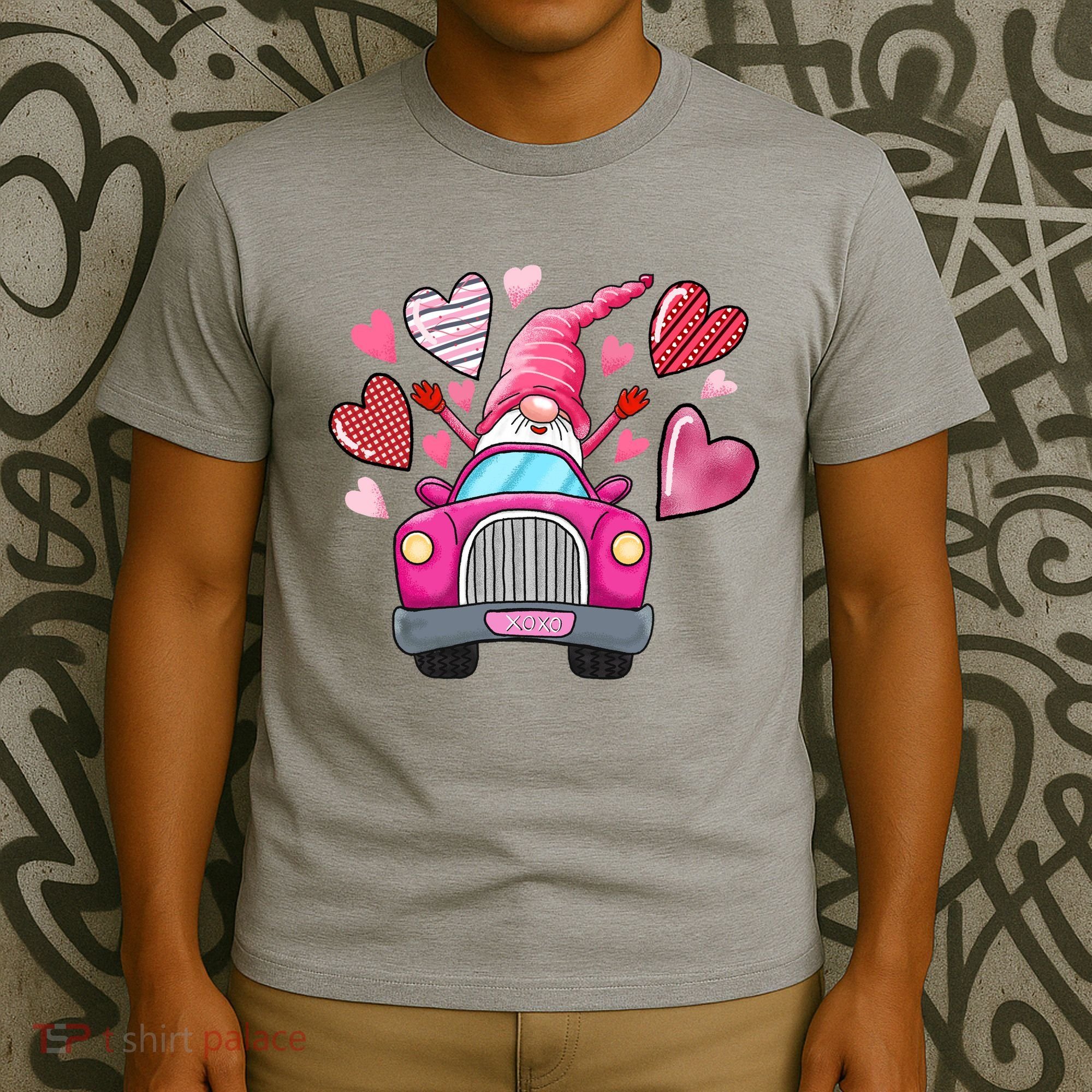 Valentines Day Gnome Heart Truck T-Shirt
