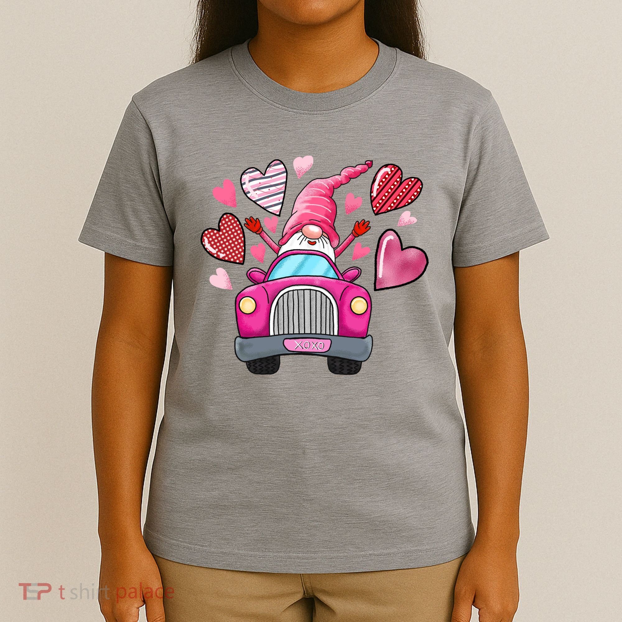 Valentines Day Gnome Heart Truck T-Shirt