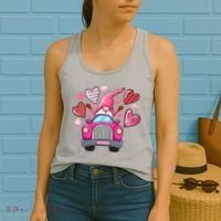 Valentines Day Gnome Heart Truck Women's Tank Top thumb 2
