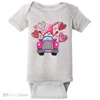 Valentines Day Gnome Heart Truck Baby Bodysuit thumb 0