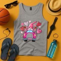 Valentines Day Gnome Heart Truck Tank Top thumb 4