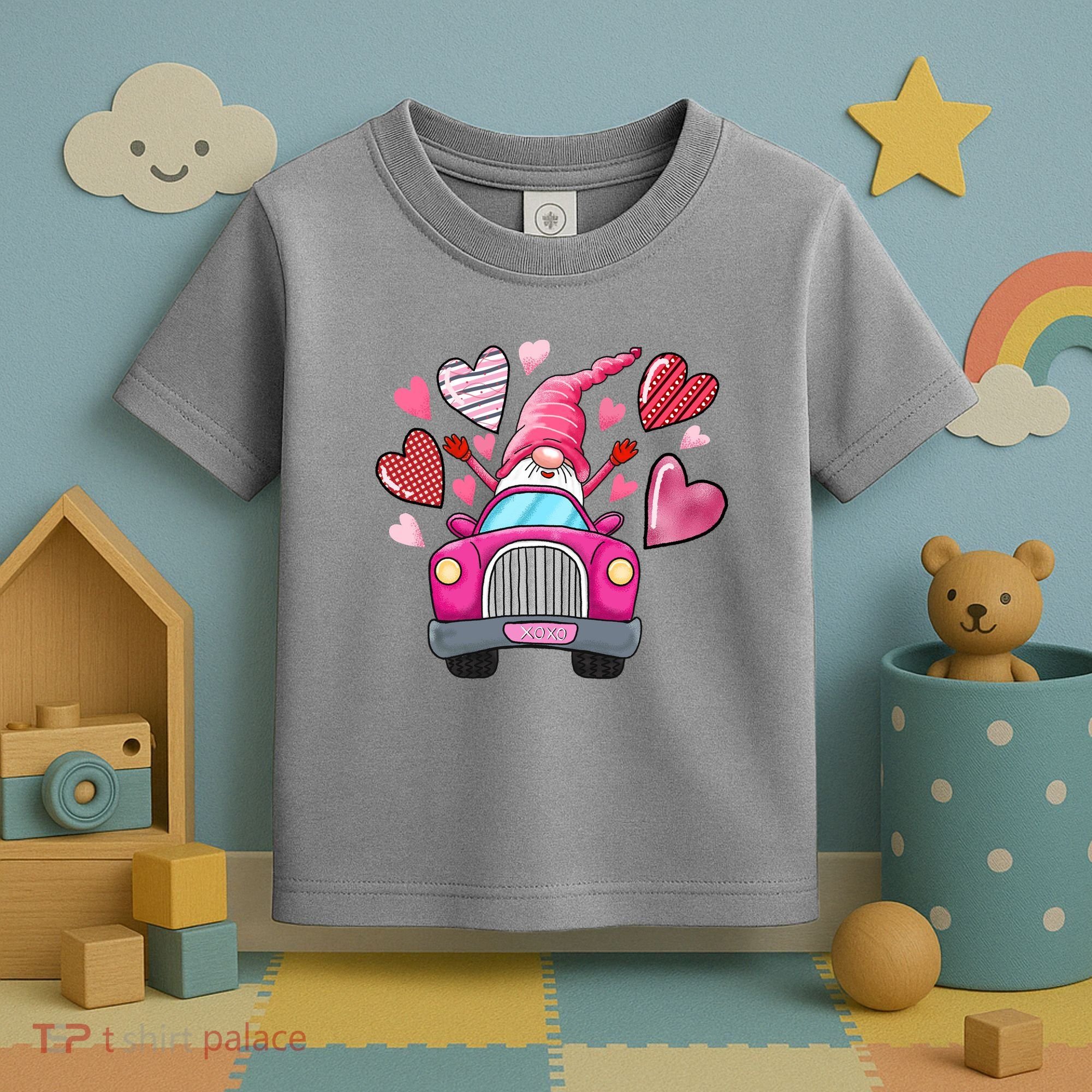 Valentines Day Gnome Heart Truck Toddler T-Shirt