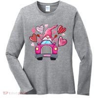 Valentines Day Gnome Heart Truck Women's Long Sleeve Shirt thumb 0