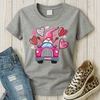Valentines Day Gnome Heart Truck Women's T-Shirt thumb 3